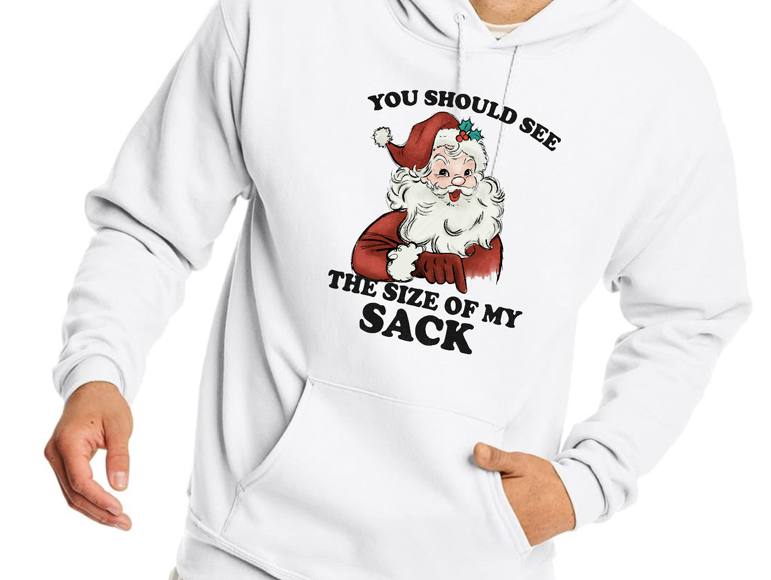 Size Of My Sack Christmas Apparel Design - Multiple Styles