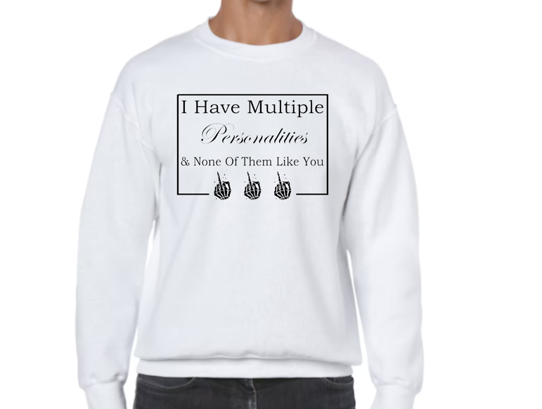 Multiple Personalities  Apparel Hoodie Design - Multiple Colors - Plus Size Available